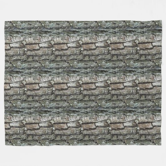 Oude pine Bark Fleece Deken (Voorkant (Horizontaal))