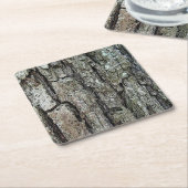 Oude pine Bark Vierkante Kartonnen Onderzetter (Schuin)