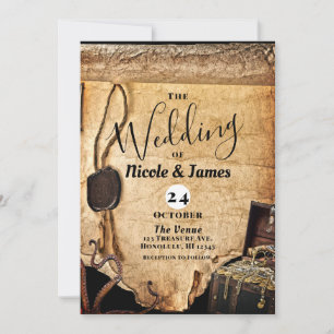 Oude  piraat Scroll Wedding Kaart