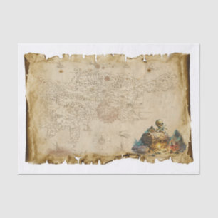 Oude Pirate Map Schatje Borst Schedel Bot Decoupag Tissuepapier