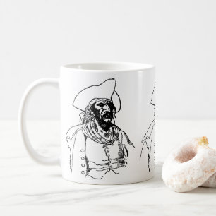 Oude piraten, een tekening van een boekanier door koffiemok