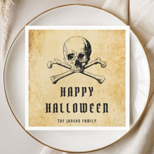 Oude Piraten Schedel & Botten Halloween Servet