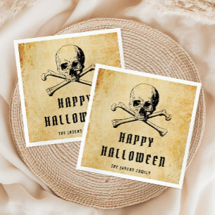 Oude Piraten Schedel & Botten Halloween Servet