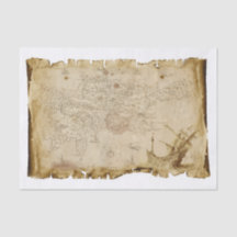 Oude Piratenkaart Piratenschip in Storm Decoupage