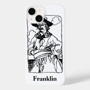 Oude piratenschets van een kapitein door Howard Py Case-Mate iPhone 14 Hoesje