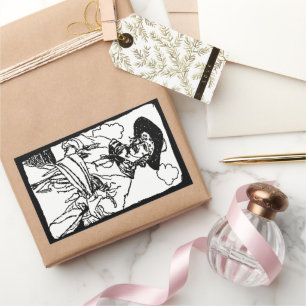 Oude piratenschets van een kapitein door Howard Py Rechthoekige Sticker