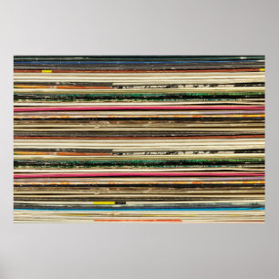 Oude platenkartonnen omhulsels, gestapeld in peler poster