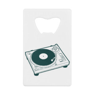 Oude Platenspeler voor schoolwas (Vinyl) Kredietkaart Flessenopener