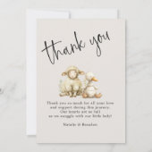 Oude Pluche Dieren Baby Aankondiging (Achterkant)