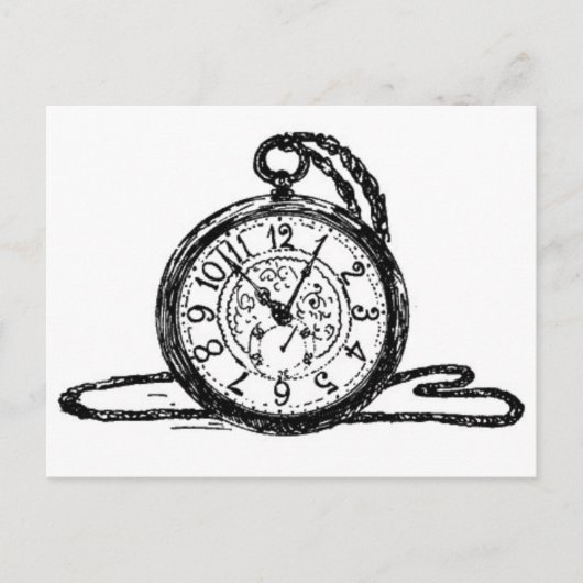 OUDE POCKET WATCH BRIEFKAART (Voorkant)