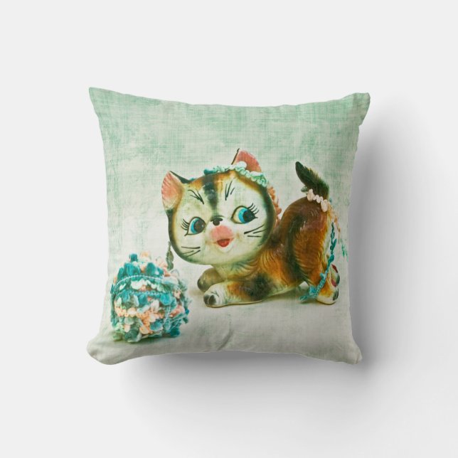 Oude poes kat kussen (Voorkant)