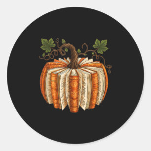 Oude Pompoen Boeken Herfst Lezen Leraar Ronde Sticker