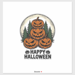 Oude Pompoen Halloween Jack O Lantern Bos Shirt Sticker