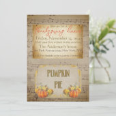  oude pompoen Pie Rustic Thanksgiving Kaart (Staand voorkant)