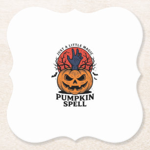 Oude Pompoen Spreuk Halloween Heks Hand Kunst_1 Kartonnen Onderzetters