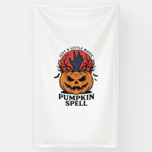 Oude Pompoen Spreuk Halloween Heks Hand Kunst_1 Spandoek