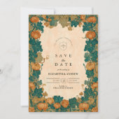 Oude Pompoenoogst Bruiloft Save The Date (Voorkant)