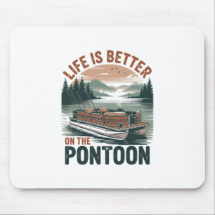 Oude Pontoon Captain Pontoonboot Vakantie Zomer Muismat