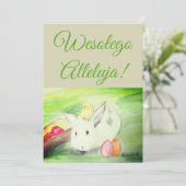 Oude Poolse Paashaas Eieren Kaart (Staand voorkant)