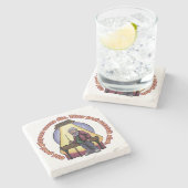 Oude poolspelers stenen onderzetter (Zijkant)