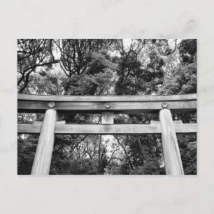 Oude poort bij Meiji Shrine in Yoyogi Park in Toki Briefkaart