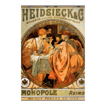 Oude Poster Alphonse Mucha Biscuits Advertentie 2