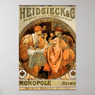 Oude Poster Alphonse Mucha Biscuits Advertentie 2