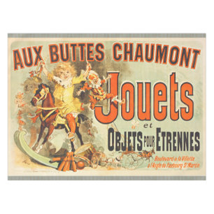 Oude Poster Franse Speelgoed Joets Vrienden Tafelkleed