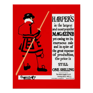 Oude Poster Harper's Magazine Beefeater Perfect Poster