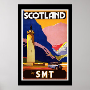 Oude Poster Schotland van S.M.T Travel