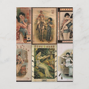 Oude Poster Shanghai Briefkaart