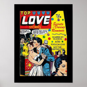 Oude Poster Strips Boekomslagen Liefdesverhalen
