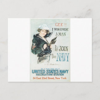 Oude Poster van de marine rond 1918 Briefkaart