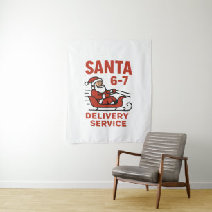 Oude poster van Santa 6–7 bezorgdienst Wandkleed