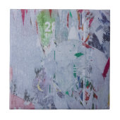 Oude posters winterlook wit groen grijs rood 28 tegeltje (Voorkant)