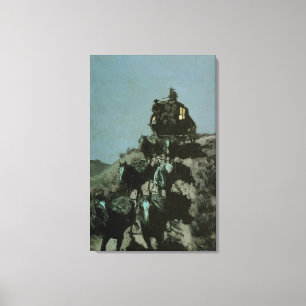 Oude Postkoets van de Vlakten van Remington Canvas Afdruk