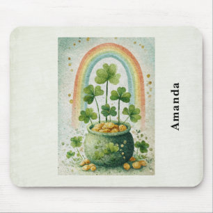 Oude pot met goud en regenboog muismat