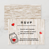 Oude pot met houtnerf thema RSVP kaartje (Voorkant / Achterkant)