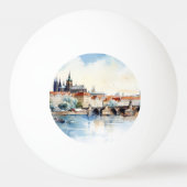 Oude Praag, Karelsbrug waterverf Pingpongballen (Achterkant)