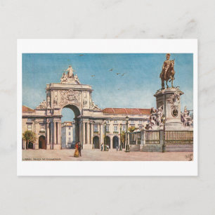 Oude Praca do Comercio in Lissabon, Portugal Briefkaart