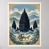 Oude Prambanan Hindoe Tempel Java Indonesië Poster (Voorkant)
