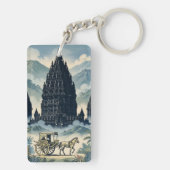 Oude Prambanan Hindoe Tempel Java Indonesië Sleutelhanger (achterkant)