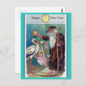 Oude priestertijd en Baby nieuwjaarskopie 1909 Briefkaart (Voorkant / Achterkant)