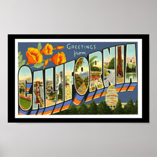Oude Print Groeten Californië