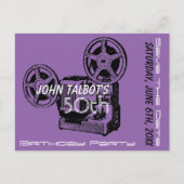 Oude Projector 50ste verjaardagsfeest Save the Dat Aankondigingskaart (Voorkant)
