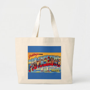 Oude Provincetown MA Groeten Ansichtkaart Grote Tote Bag