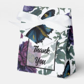 Oude pruim paars magenta bloem vlinders bedankdoosjes (Voorkant Zijde)