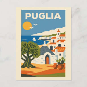 Oude Puglia Italië Kust Reisposter Briefkaart