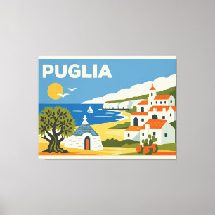 Oude Puglia Italië Reisposter Canvas Afdruk