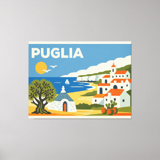 Oude Puglia Italië Reisposter Canvas Afdruk